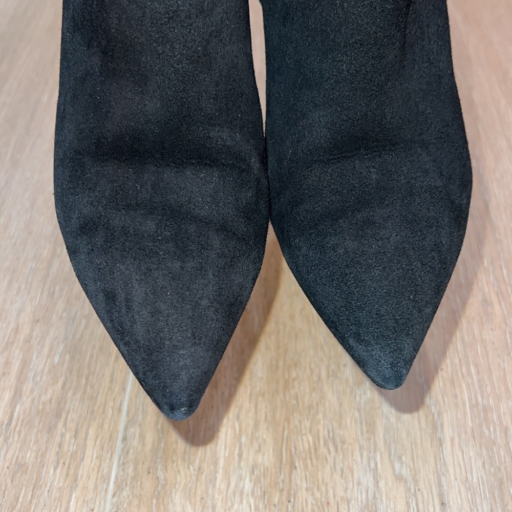 Massimo Dutti black suede over the knee high boot - Picture 15 of 17